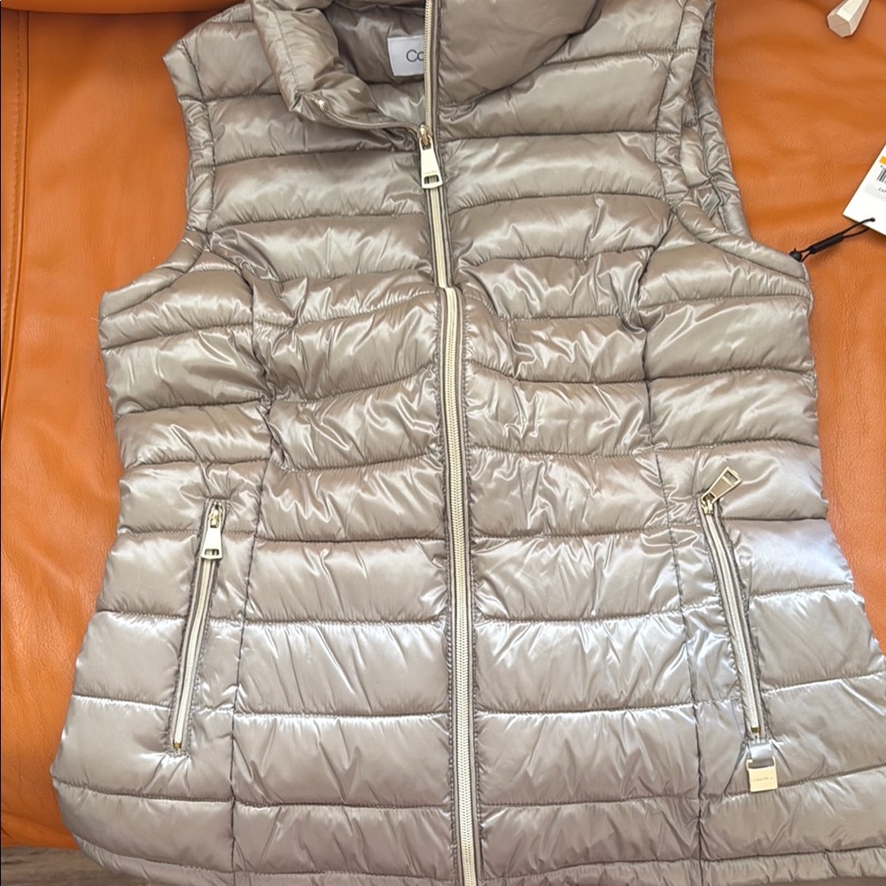 Chic Silver Quilted Vest by [Brand]